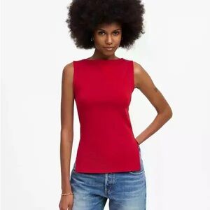 Madewell Vibrant Red Boatneck Tank Top